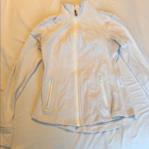 White lululemon zip up workout jacket